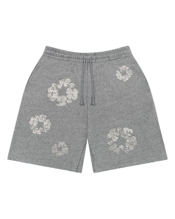 Cashmere Swarovski Cotton Wreath Shorts Grey