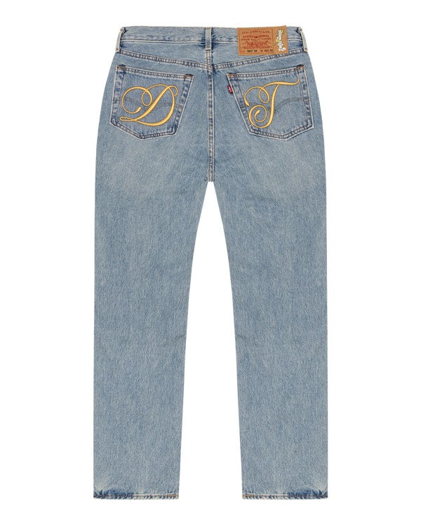 DT Metallic Gold Script 501 Light Wash