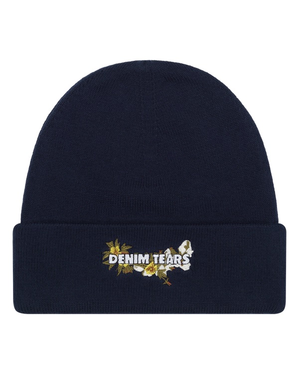 Floral Beanie Navy