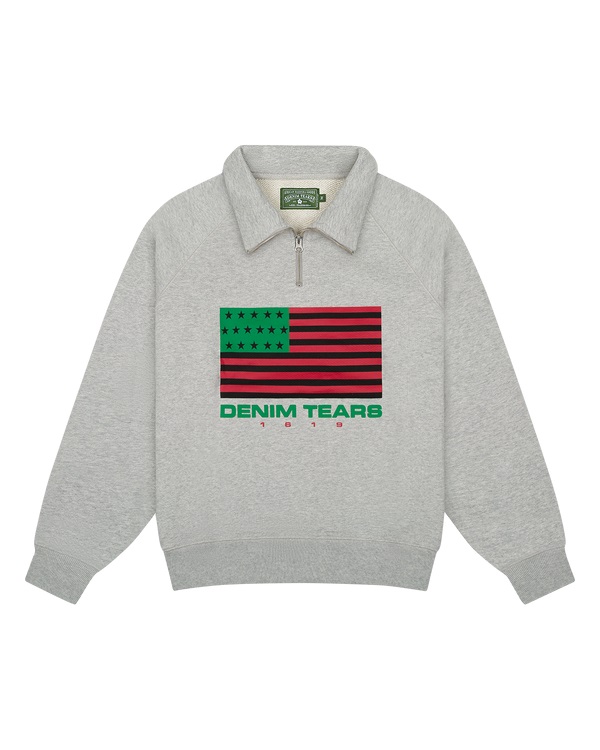 ADG Pan African American Flag Half Zip Grey