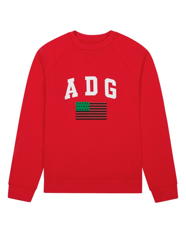 ADG Pan African American Flag Crewneck Red