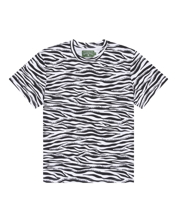 Zebra Poem Camo Tee White