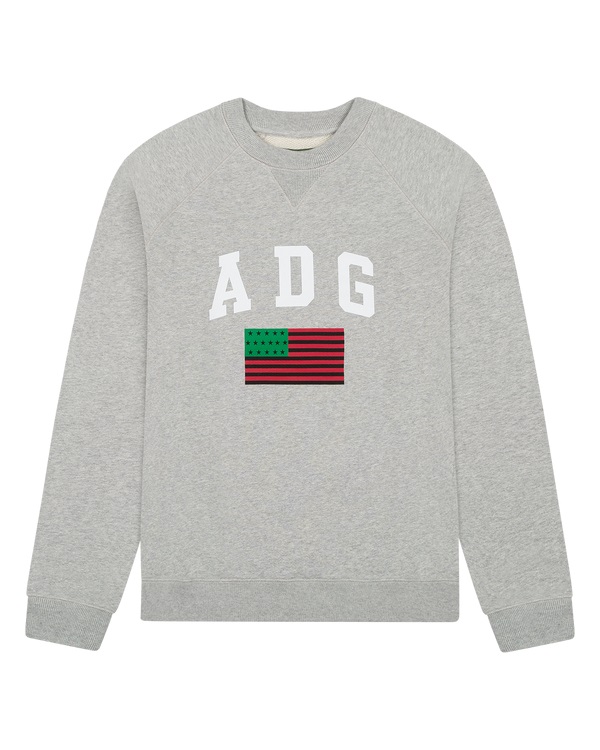 ADG Pan African American Flag Crewneck Grey