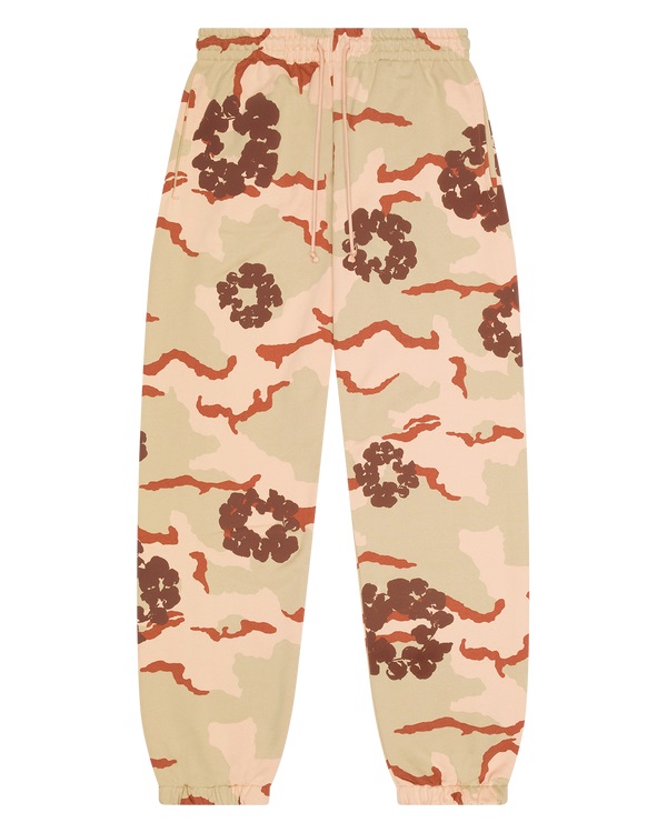 Tan Camo Cotton Wreath Sweatpant