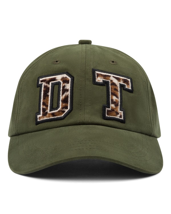 Panther Print Fur Cap Olive