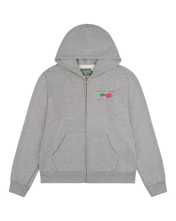 Denim Tears America Sportswear Zip Hoodie Grey