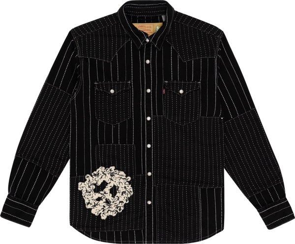 Peace Patchwork Western Button Up
