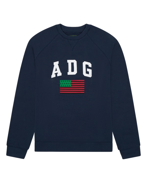 ADG Pan African American Flag Crewneck Blue