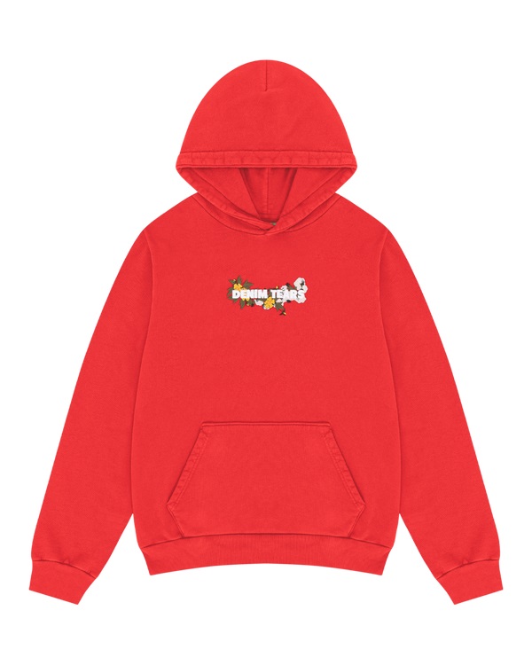 Embroidered Logo Hoodie Red