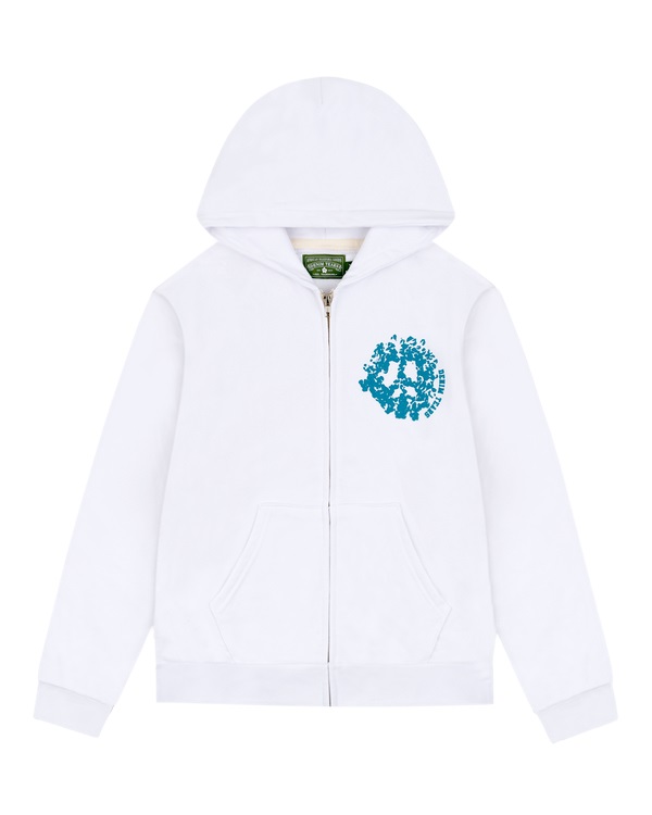 Denim University Zip Hoodie White