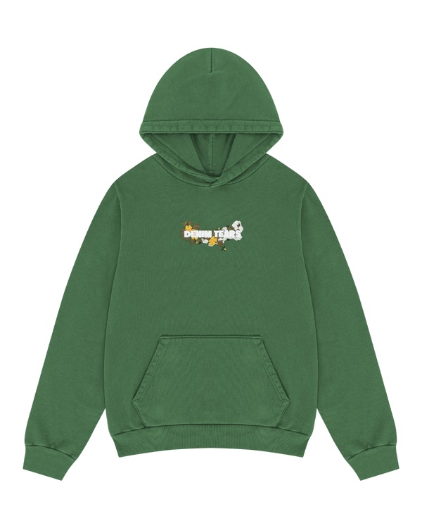 Embroidered Logo Hoodie Green