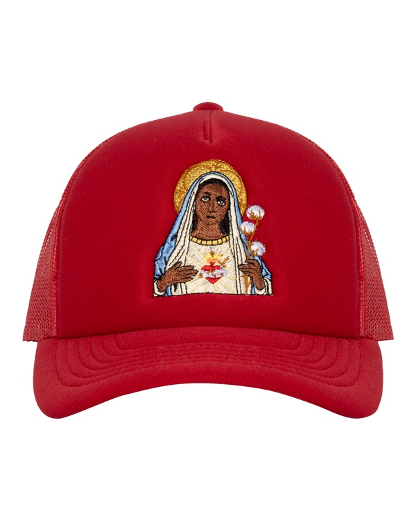 Black Madonna Red Trucker Hat