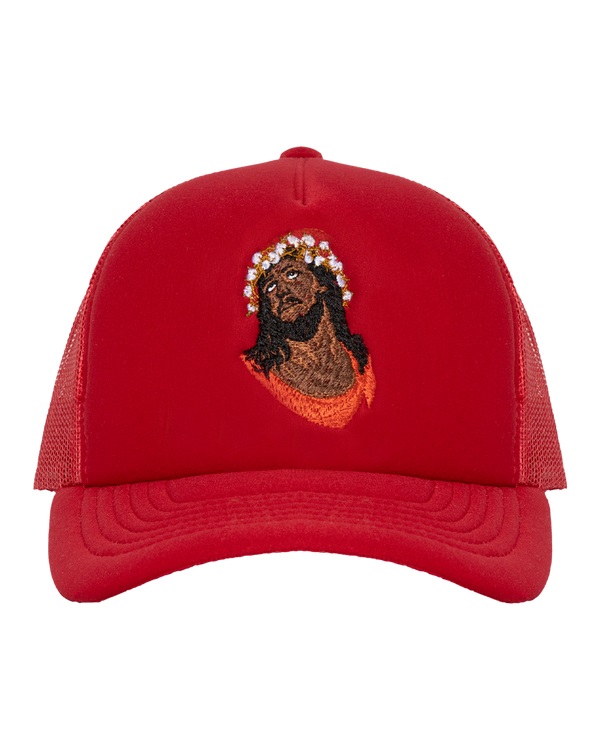 Crown Made of Cotton Red Trucker Hat
