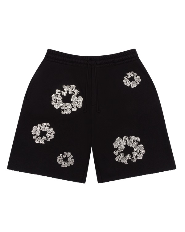 Cashmere Swarovski Cotton Wreath Shorts Black