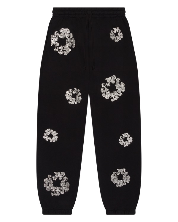 Cashmere Swarovski Cotton Wreath Sweatpants Black