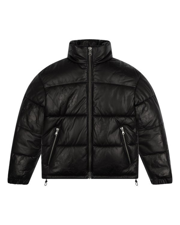 Leather Embossed Wreath Puffer