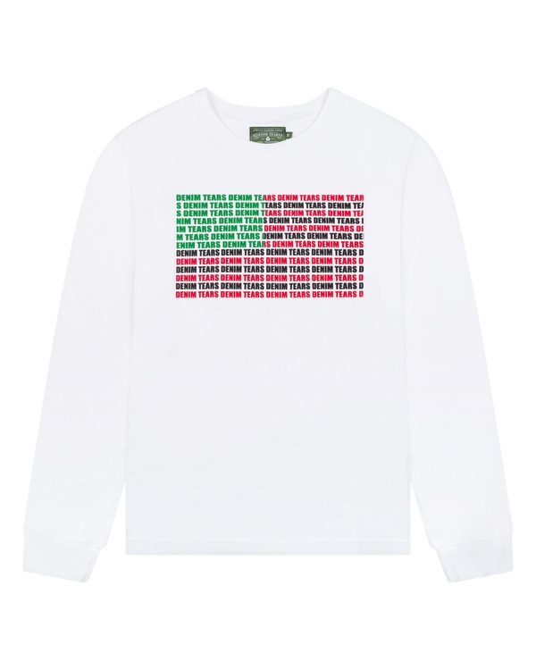 Logo Flag Long Sleeve Tee White