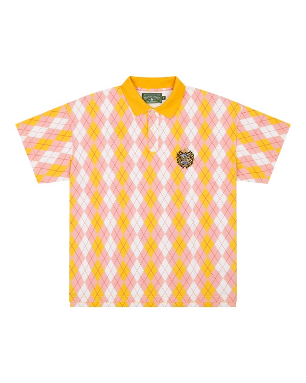 Intarsia Zebra Crest Polo Pink